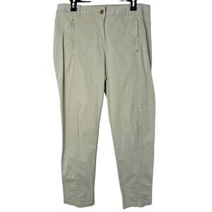 Chico's Khaki Straight Leg Cotton Stretch Zipper Pockets Pants Sz 1.5 Medium